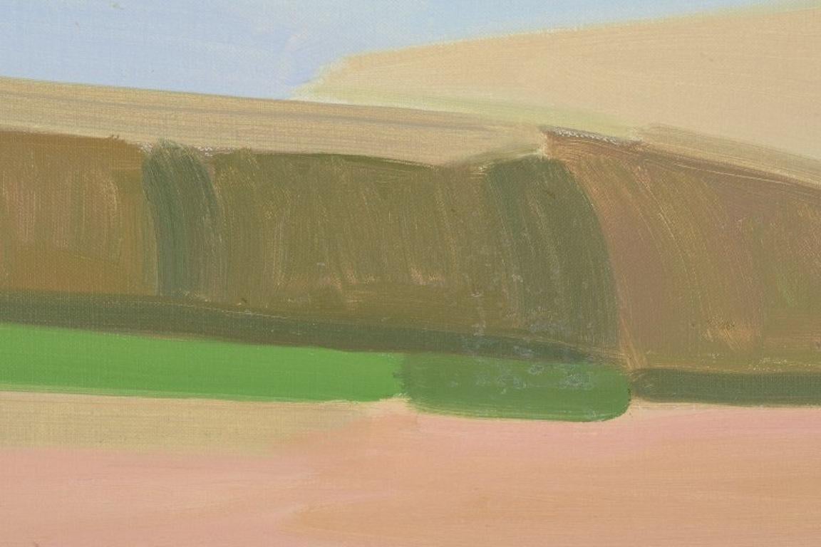 Danese Jens Uffe Rasmussen, artista danese. Olio su tela. Paesaggio modernista. in vendita
