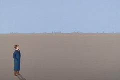 Jens Ulrich Petersen, geb. 1947, dänischer Künstler, Öl / Leinwand, Männer auf String