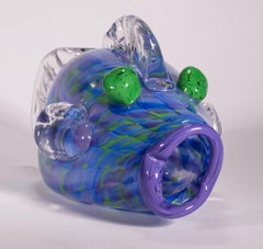 Escultura Pez de Jensen Kvarnes, vidrio artístico de estudio americano