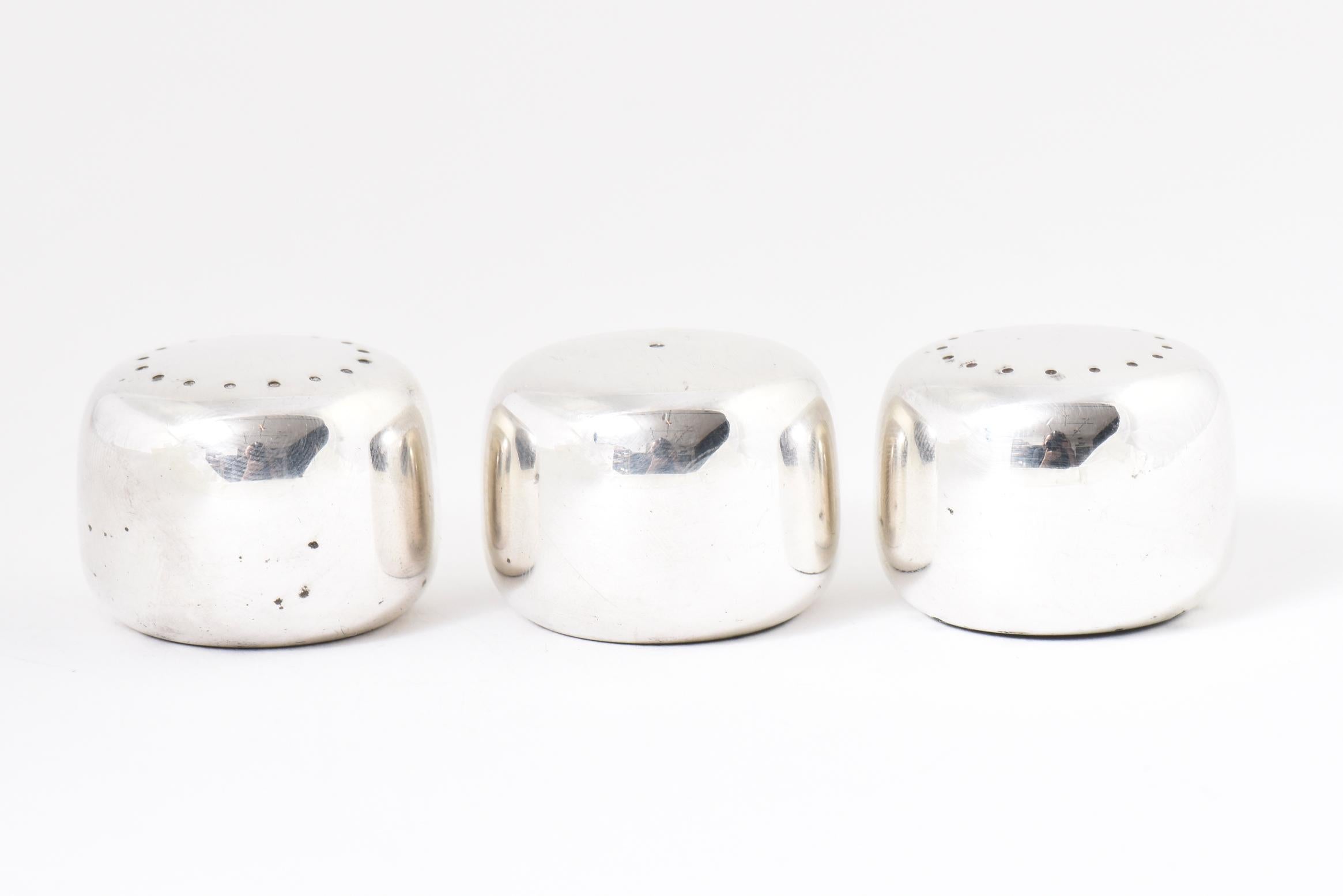 Jensen Sterling Salt and Peppers Shakers, Set of 3 For Sale 3