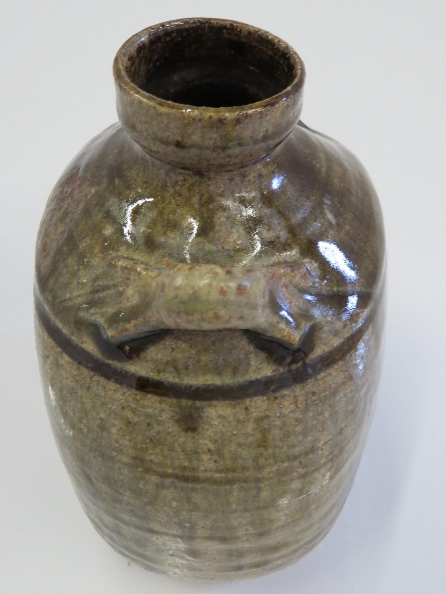 Fin du 20e siècle Vase en forme de cruche en glaçure à sel de raku organique et moderne de Jensen Studio en vente