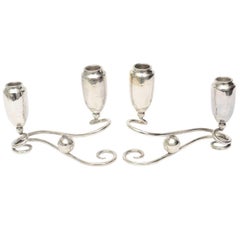 Jensen Style Sterling Silver Candlesticks