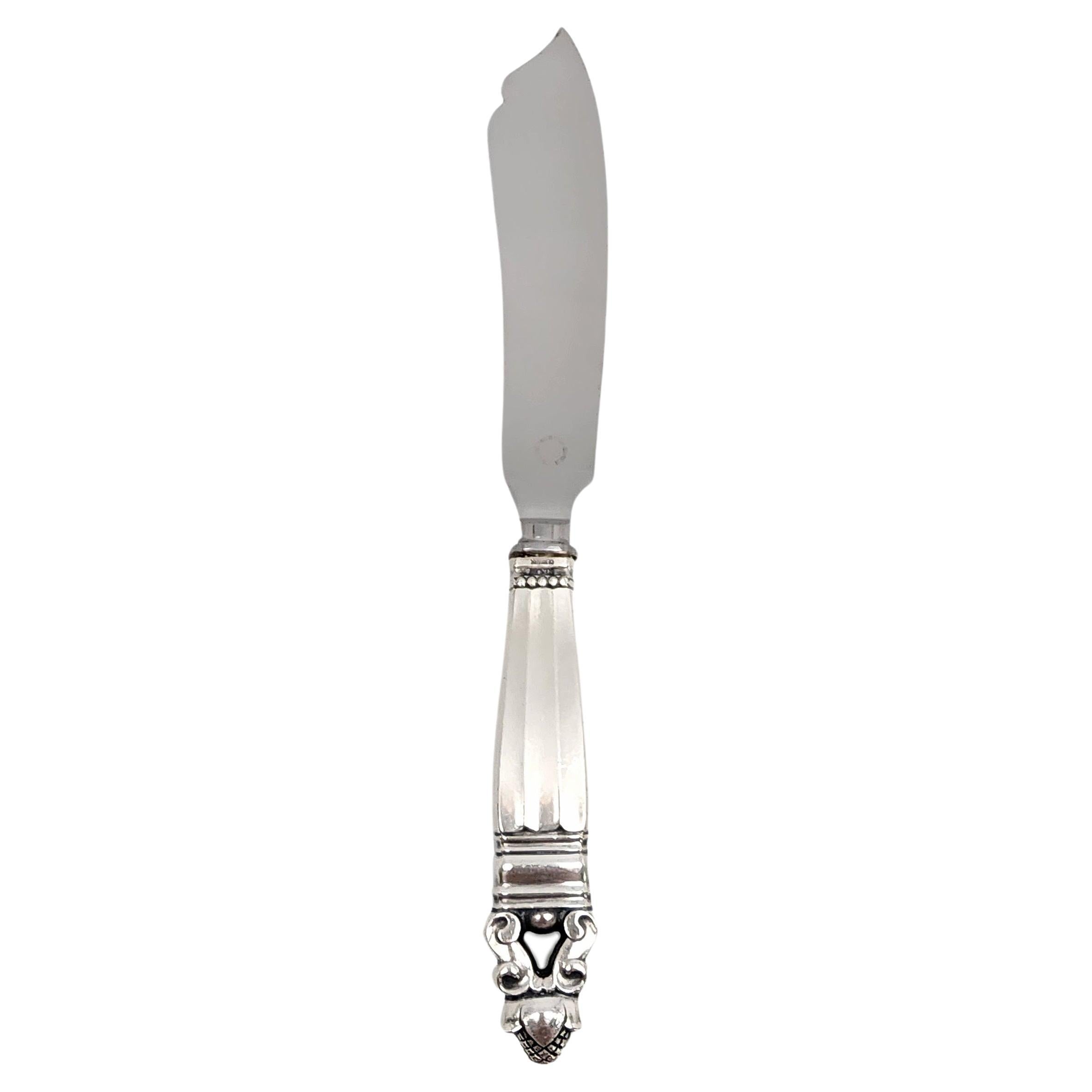 Jensen & Wendel Denmark Acorn Sterling Handle Stainless Blade Cake Knife #14714