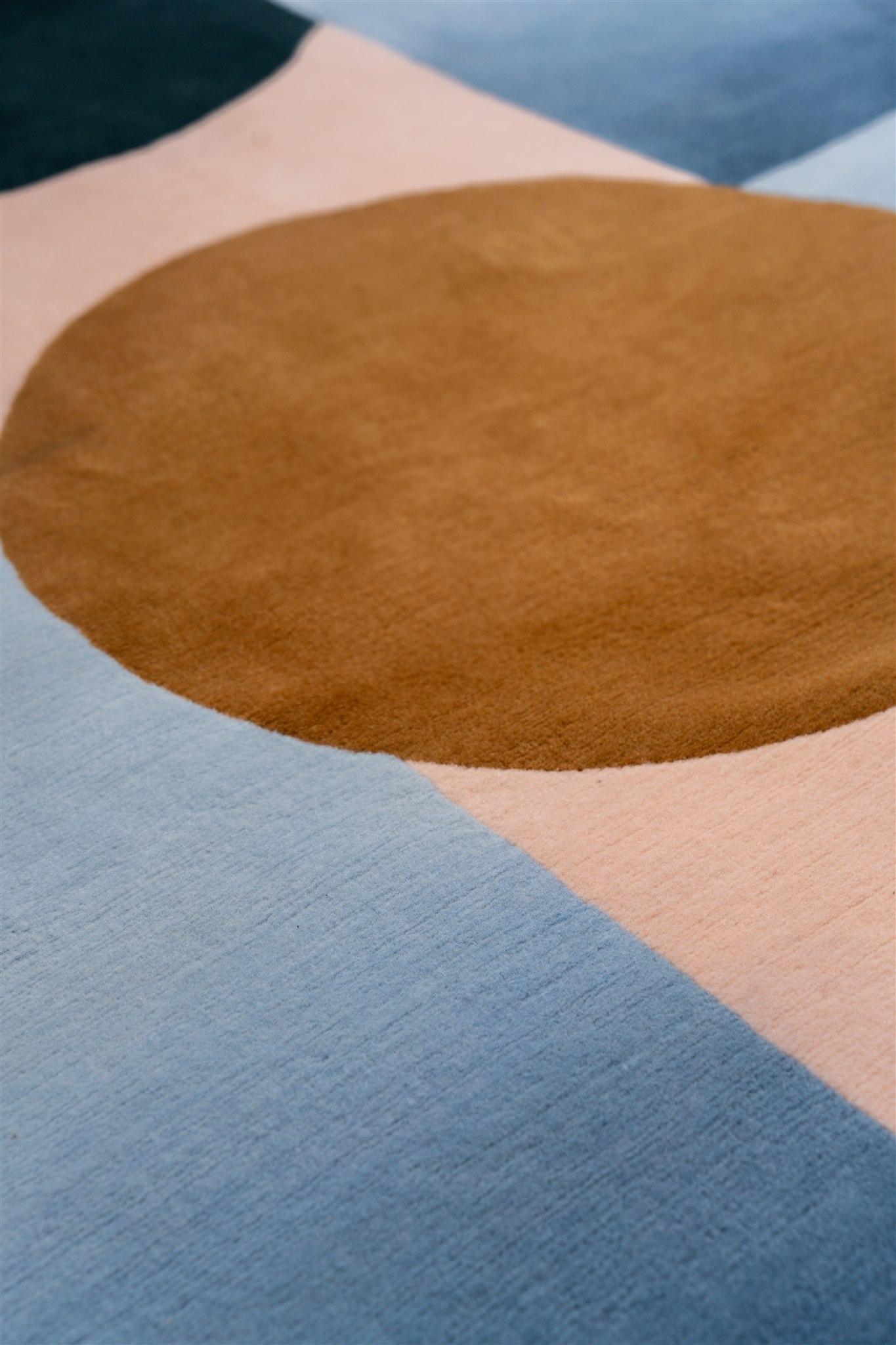 Blue Ombré Hand-knotted Himalayan Wool Apato Rug by Jensin Okunishi Studio In New Condition For Sale In Decatur, GA