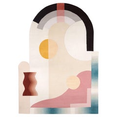 Tapis Jensin Okunishi Studio arqué de laine et de soie de l'Himalaya Desert Feels