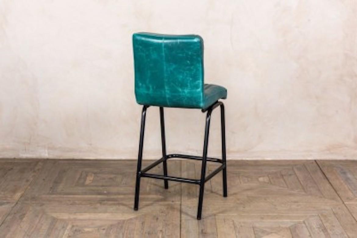 Jenson Distressed Leather Bar Stools, 20th Century For Sale 7