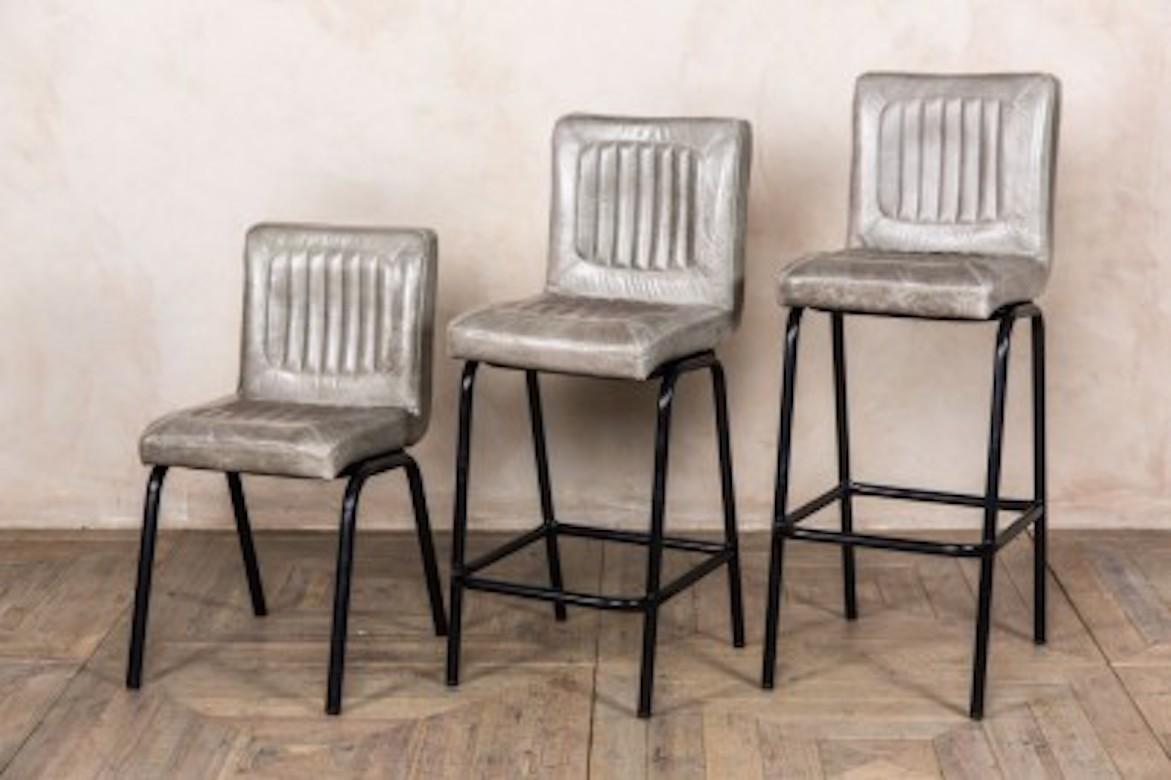 Jenson Distressed Leather Bar Stools, 20th Century For Sale 8