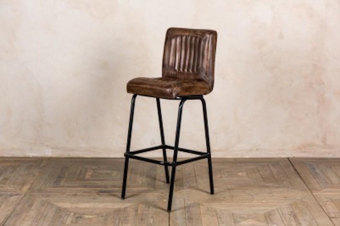 Jenson Distressed Leather Bar Stools, 20th Century For Sale 13