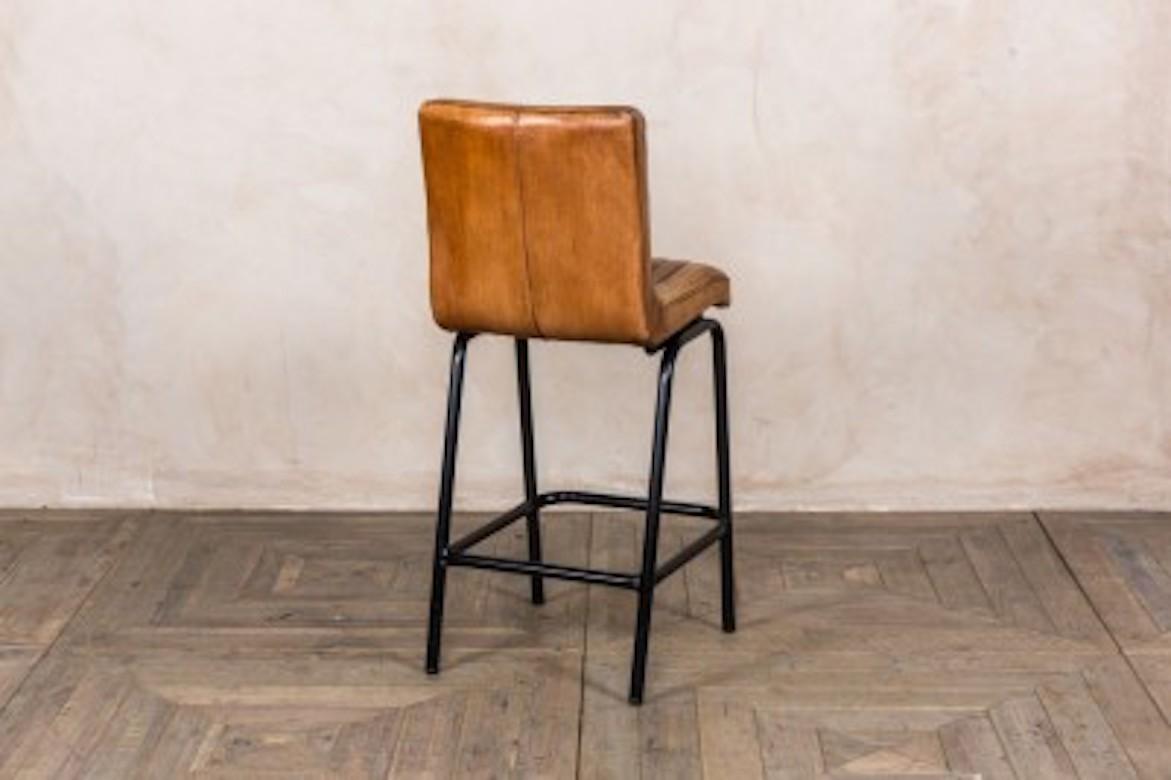 Jenson Distressed Leather Bar Stools, 20th Century For Sale 2