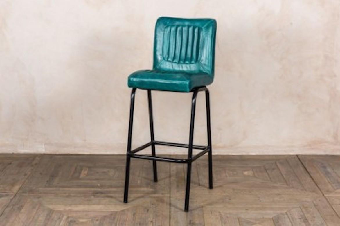 Jenson Distressed Leather Bar Stools, 20th Century For Sale 4
