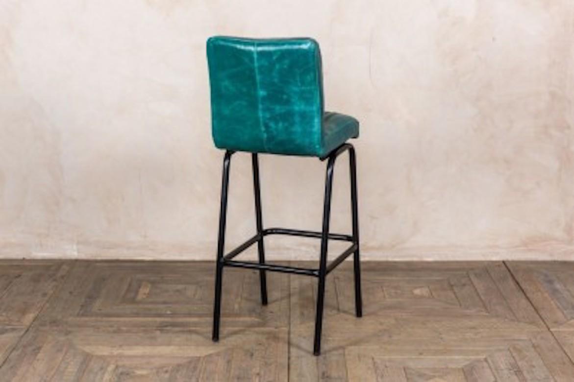 Jenson Distressed Leather Bar Stools, 20th Century For Sale 5