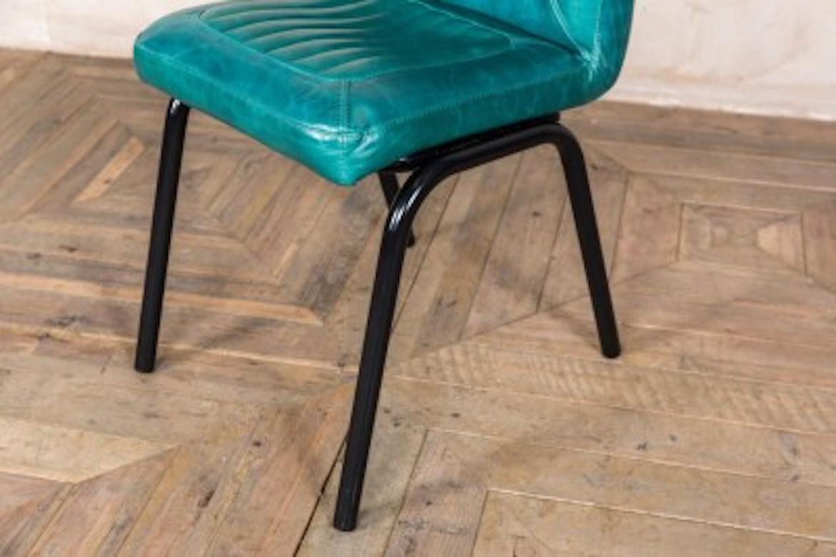 Jenson Distressed Leather Dining Chairs, 20th Century For Sale 4