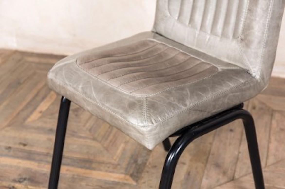 Jenson Distressed Leather Dining Chairs, 20th Century For Sale 8