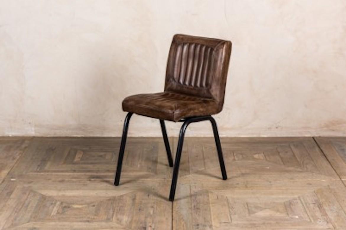 Jenson Distressed Leather Dining Chairs, 20th Century For Sale 10