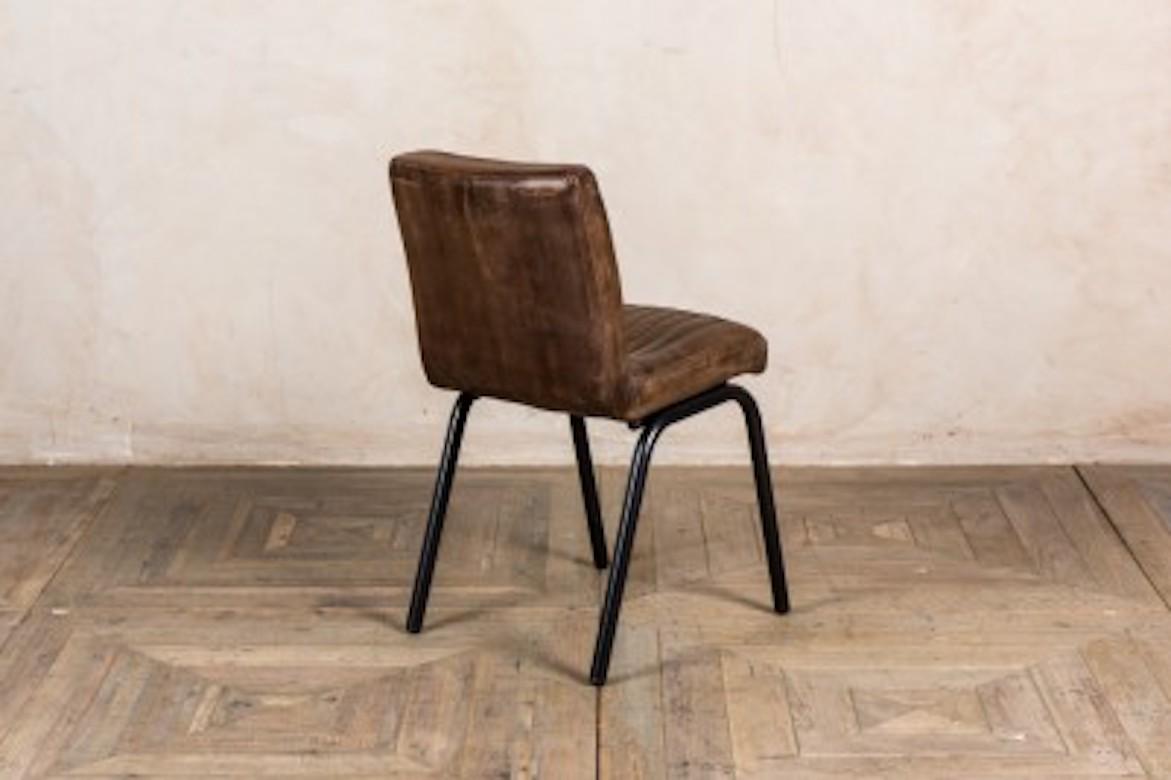 Jenson Distressed Leather Dining Chairs, 20th Century For Sale 11