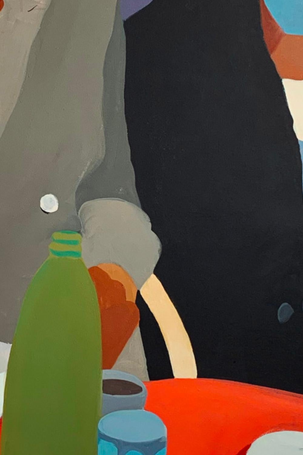 Morning Coffee, Acrylic on canvas, 140x100cm, 2021 - Painting by Jenya Datsko