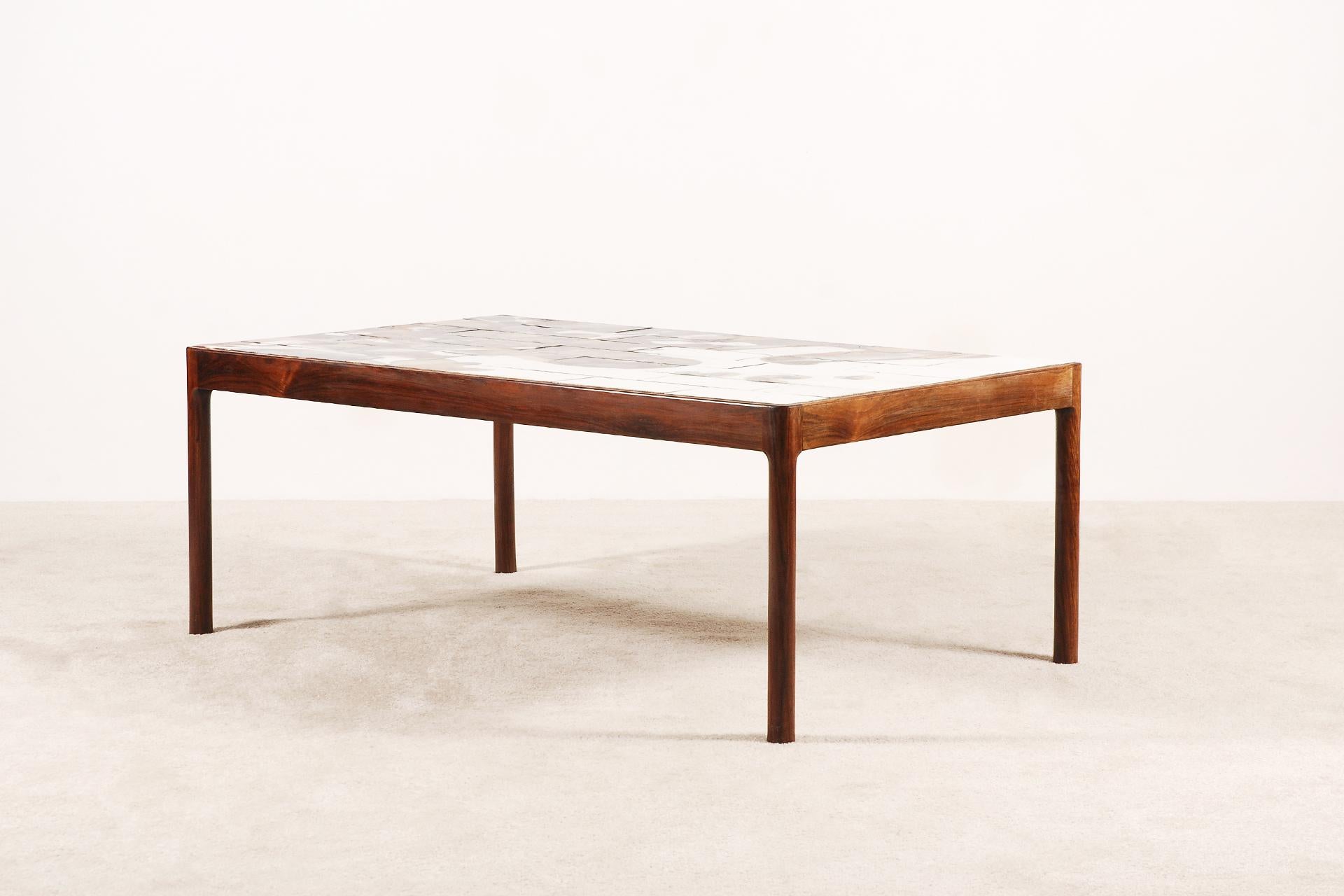 Scandinavian Modern Jeppe Hagedorn-Olsen, Large Coffee Table with Ceramic Tiles, 1960