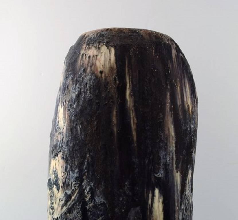 Danish Jeppe Hagedorn-Olsen, Very Large Unique Vase in Ceramic, Abstract Motif