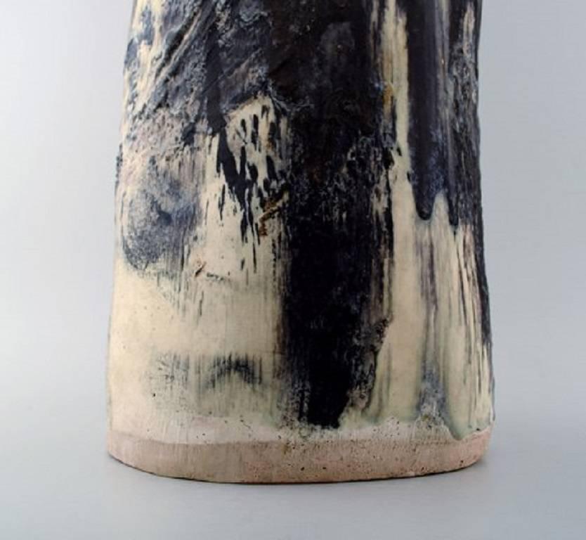 Jeppe Hagedorn-Olsen, Very Large Unique Vase in Ceramic, Abstract Motif In Excellent Condition In Copenhagen, DK