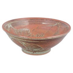 Jepson Pottery, USA. Ceramic bowl with reddish-brown glaze. Mid-20th C.