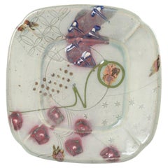 Jepson Pottery, USA. Square ceramic dish in Chinese-inspired style. Mid-20th C.