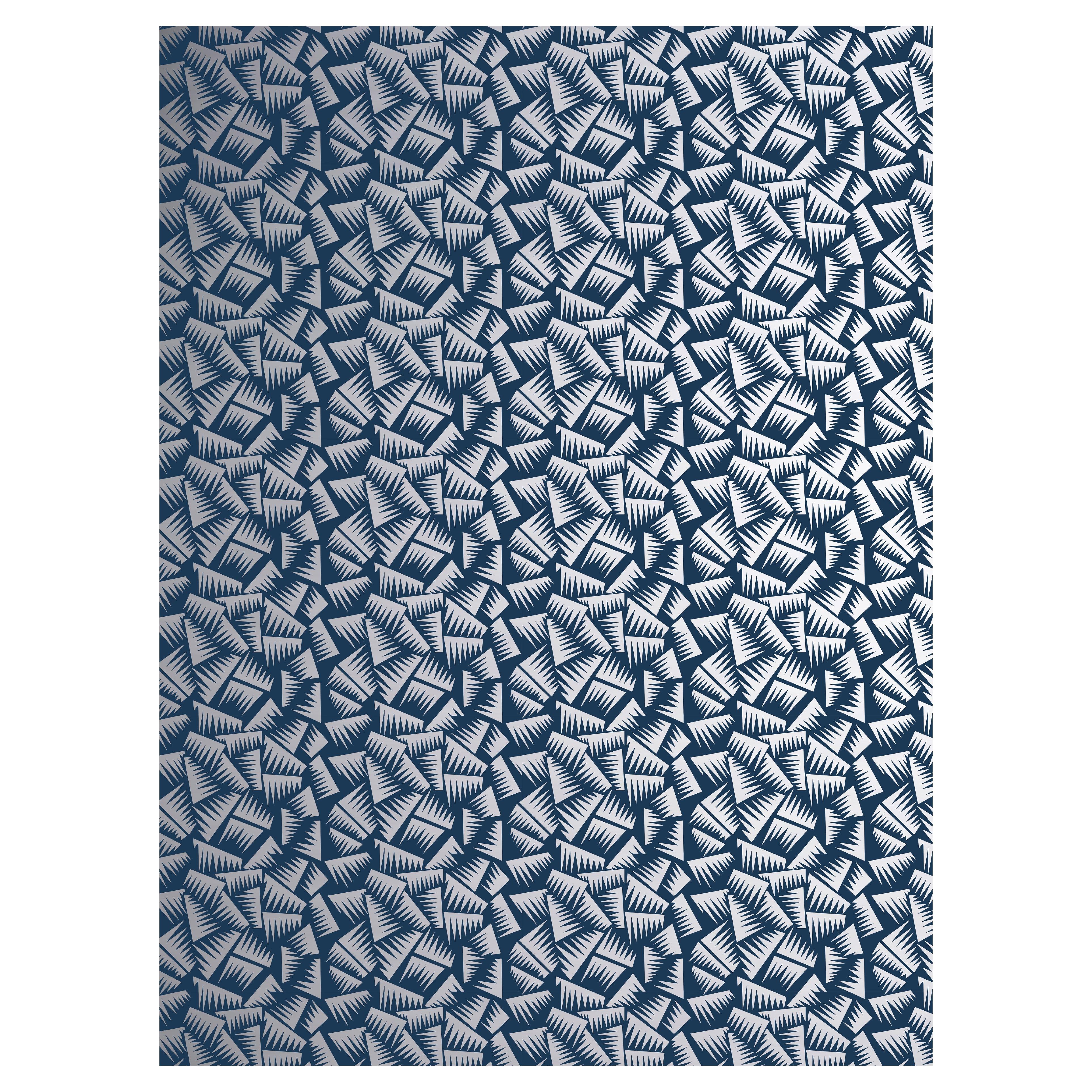 Jer Wallpaper Navy Blue And Silver For Sale