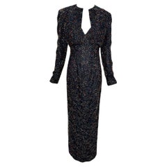 Jeran Rainbow Beaded Gown + Jacket, 1990s