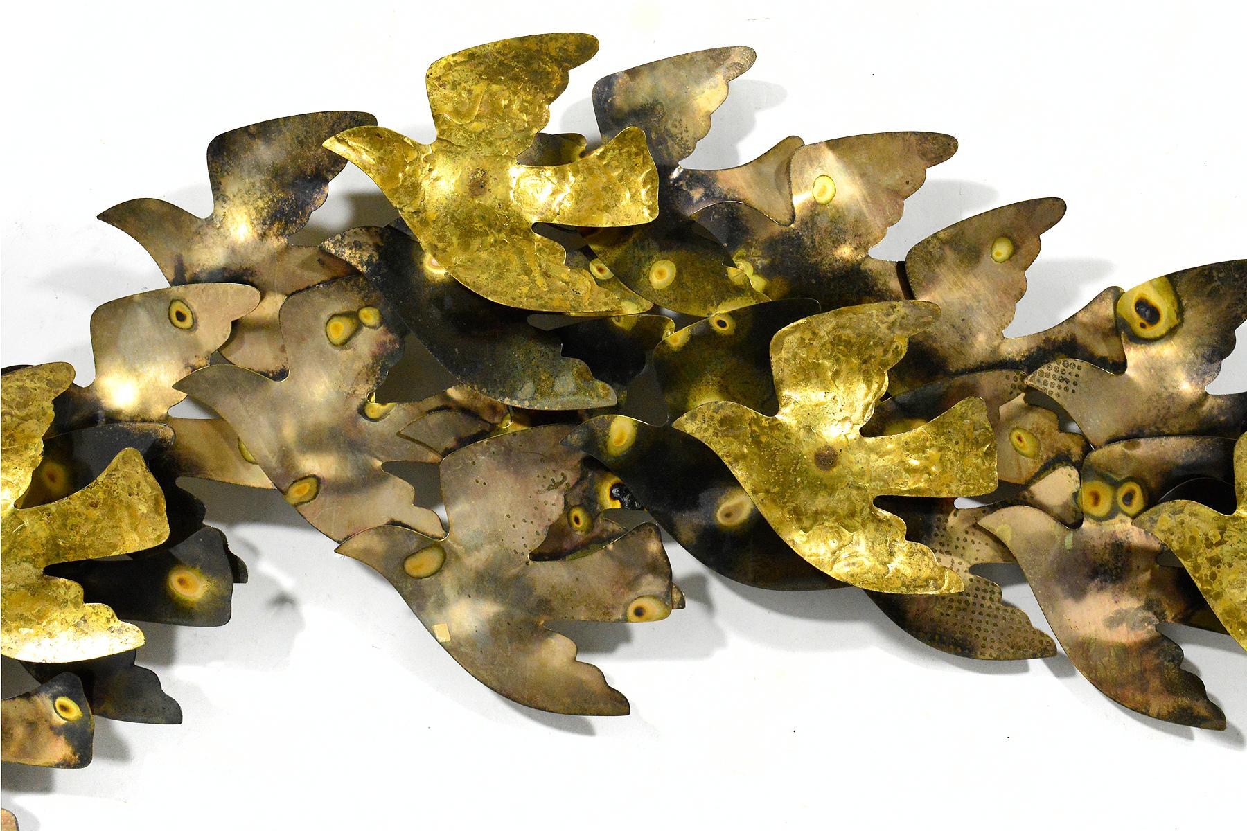 American Jere Abstract Flock of Doves Wall Sculpture