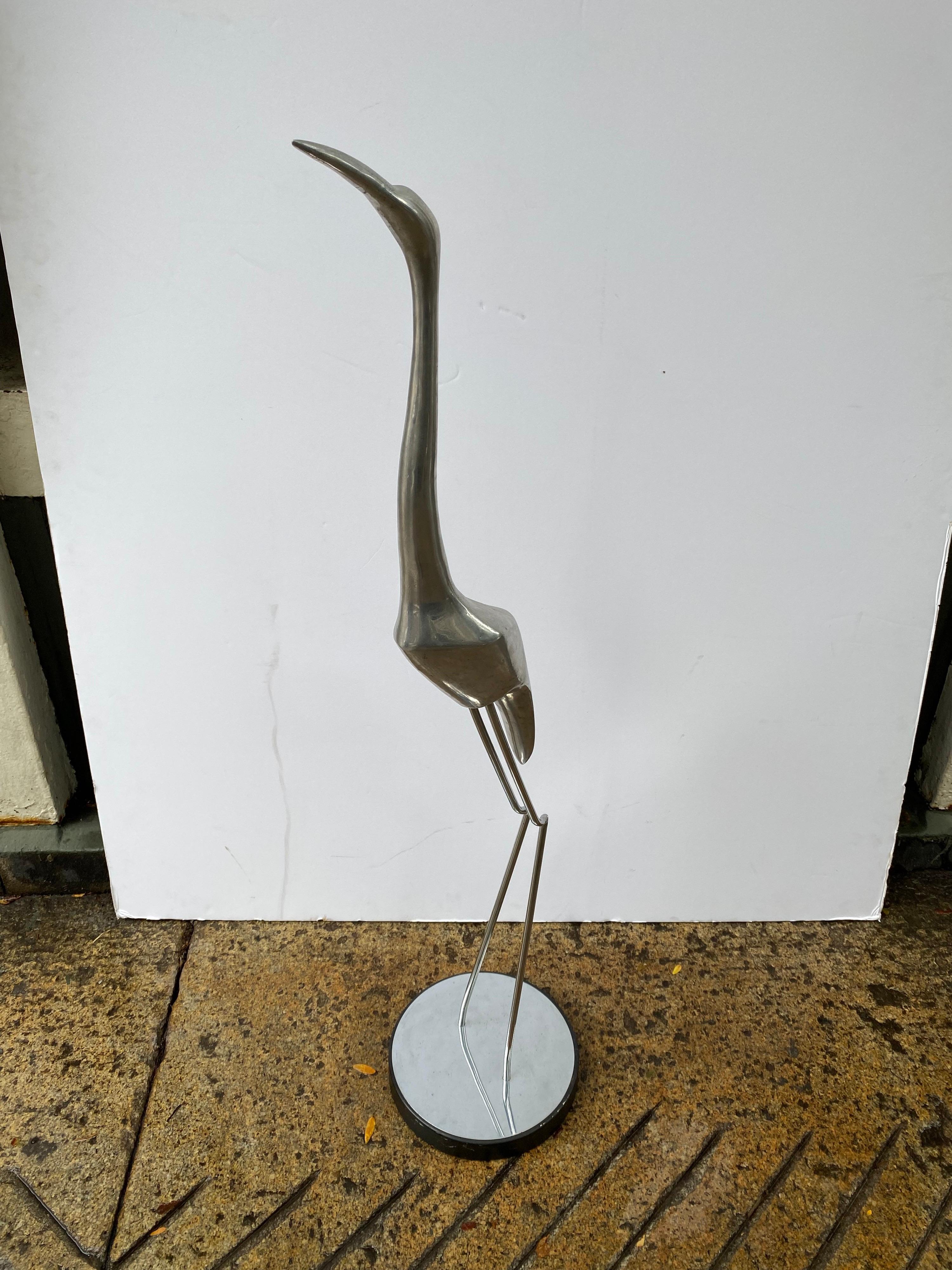 Mid-20th Century Jere' Aluminum Floor Standing Heron