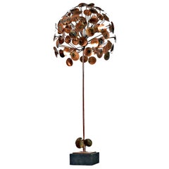 Jere & Jonathan Adler Style Brutalist Raindrop Tree Metal Sculpture