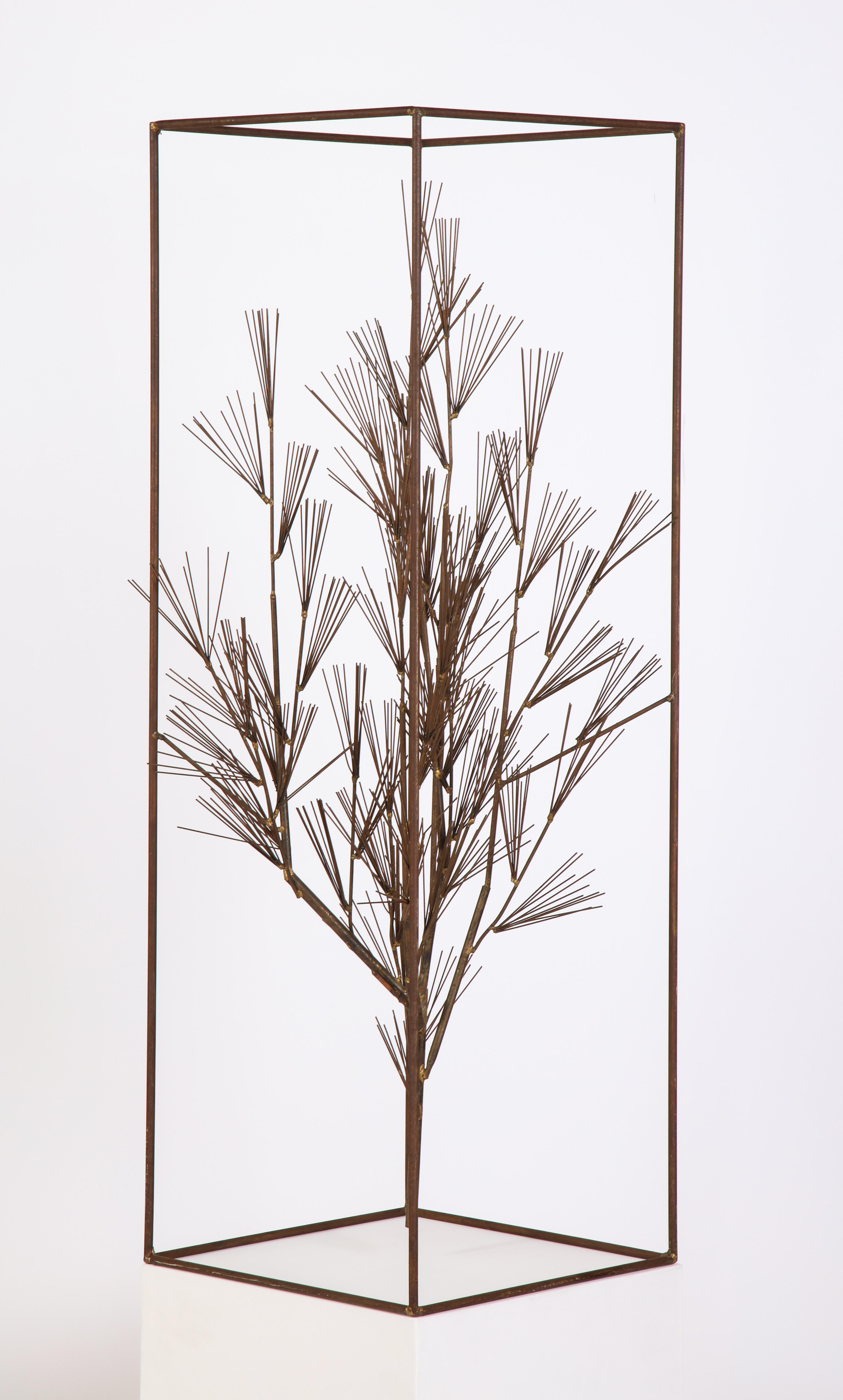 Mid-20th Century Jere Sculpture of Abstract Tree in Frame, USA 1960s