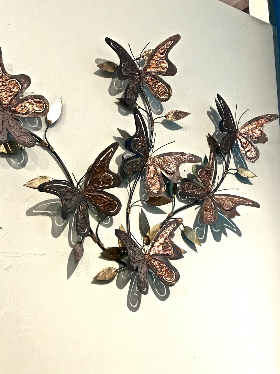 brass butterflies wall decor