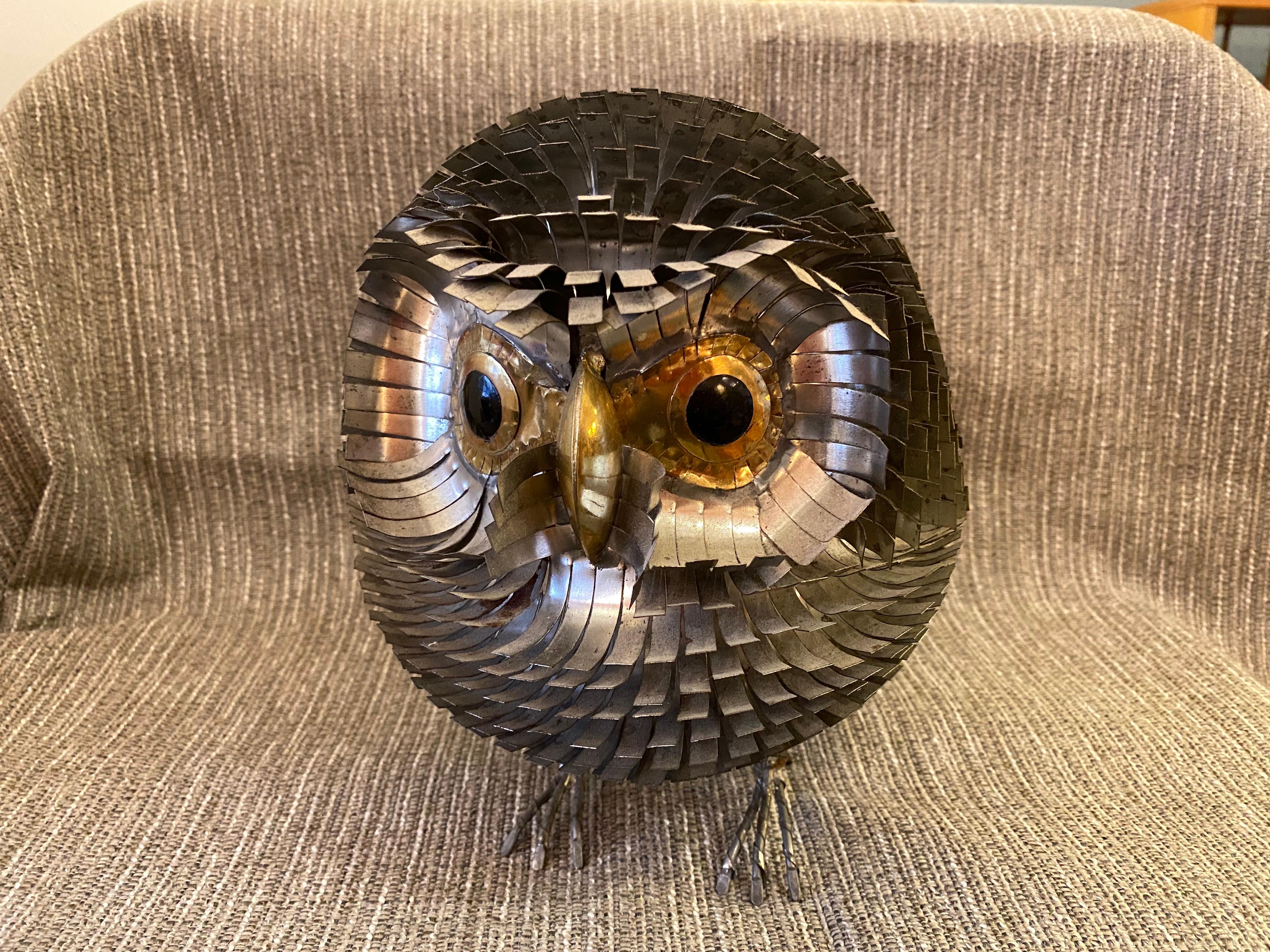 Mid-Century Modern Jere’ Style Metal Owl