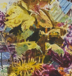 TECHNOLOGIE DE LA POUSSIERE ET DE L'AIR - Peinture florale abstraite à l'huile et à la toile