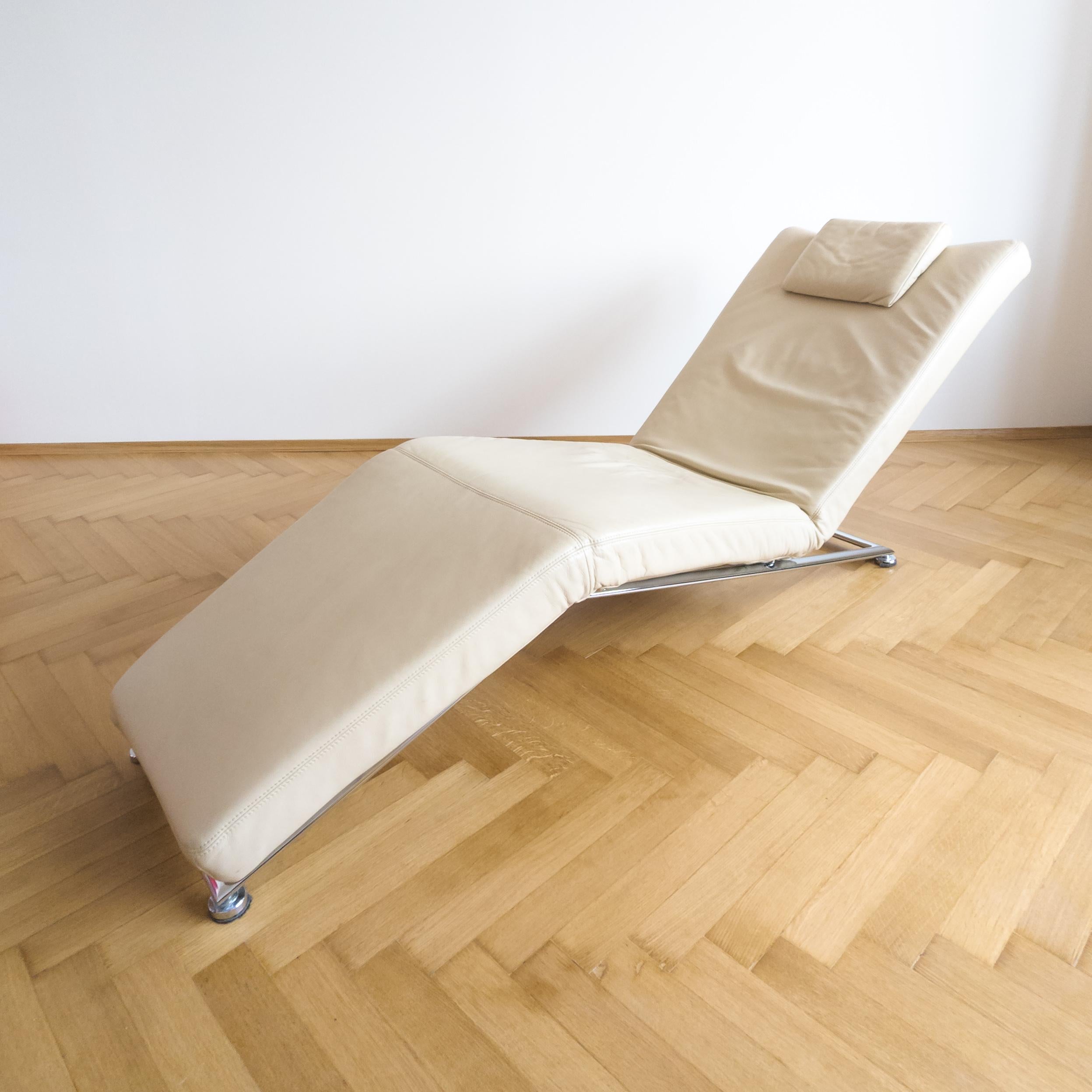 Jeremiah Adjustable Leather Chaise Lounge from Koinor, Germany In Good Condition For Sale In PRAHA 5, CZ