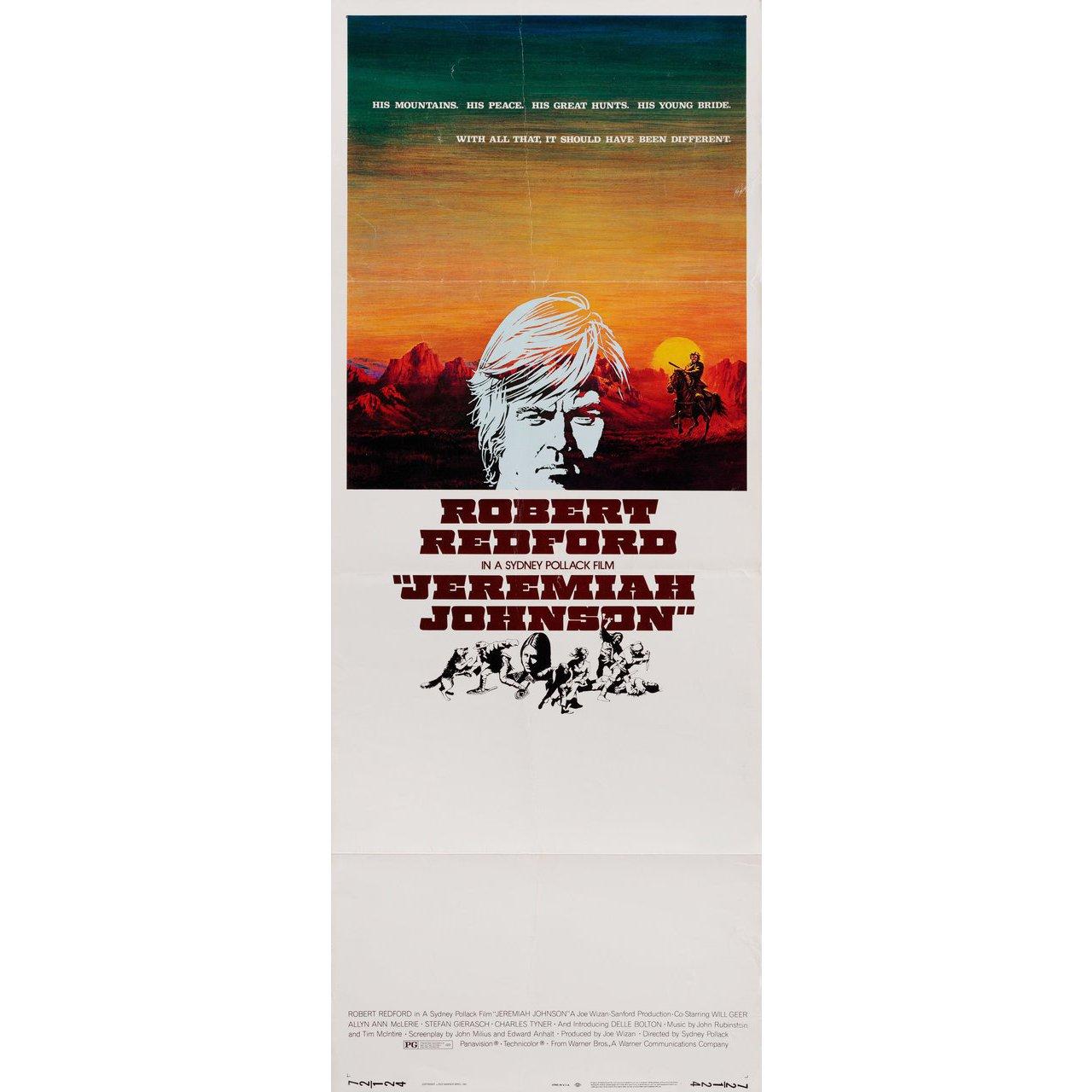 Original 1972 U.S. Insert Plakat für den Film Jeremiah Johnson von Sydney Pollack mit Robert Redford / Will Geer / Delle Bolton / Josh Albee. Sehr guter Zustand, gefaltet. Viele Originalplakate wurden gefaltet herausgegeben oder nachträglich