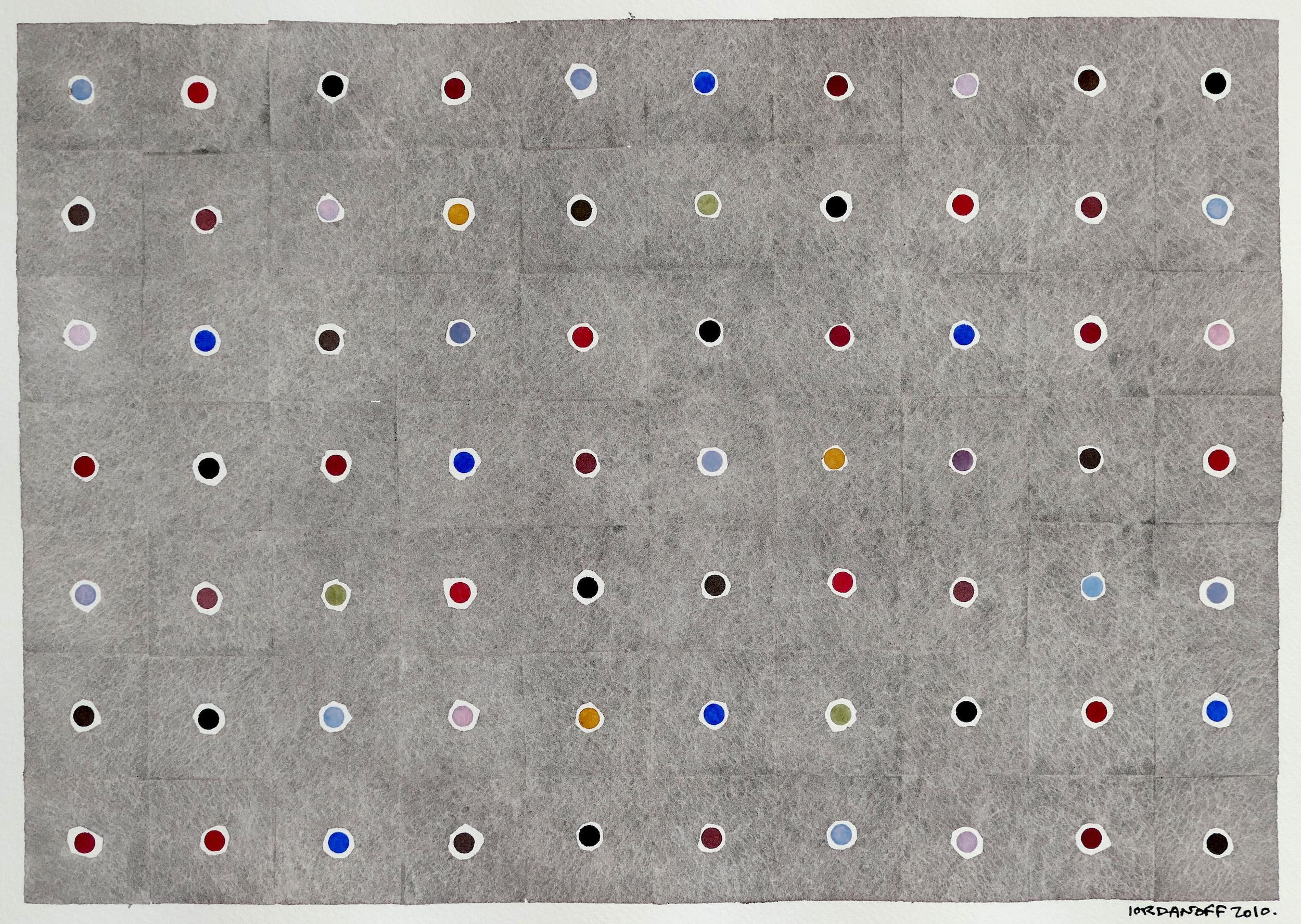 569 - Punch - Gray Abstract Painting by Jérémie Iordanoff
