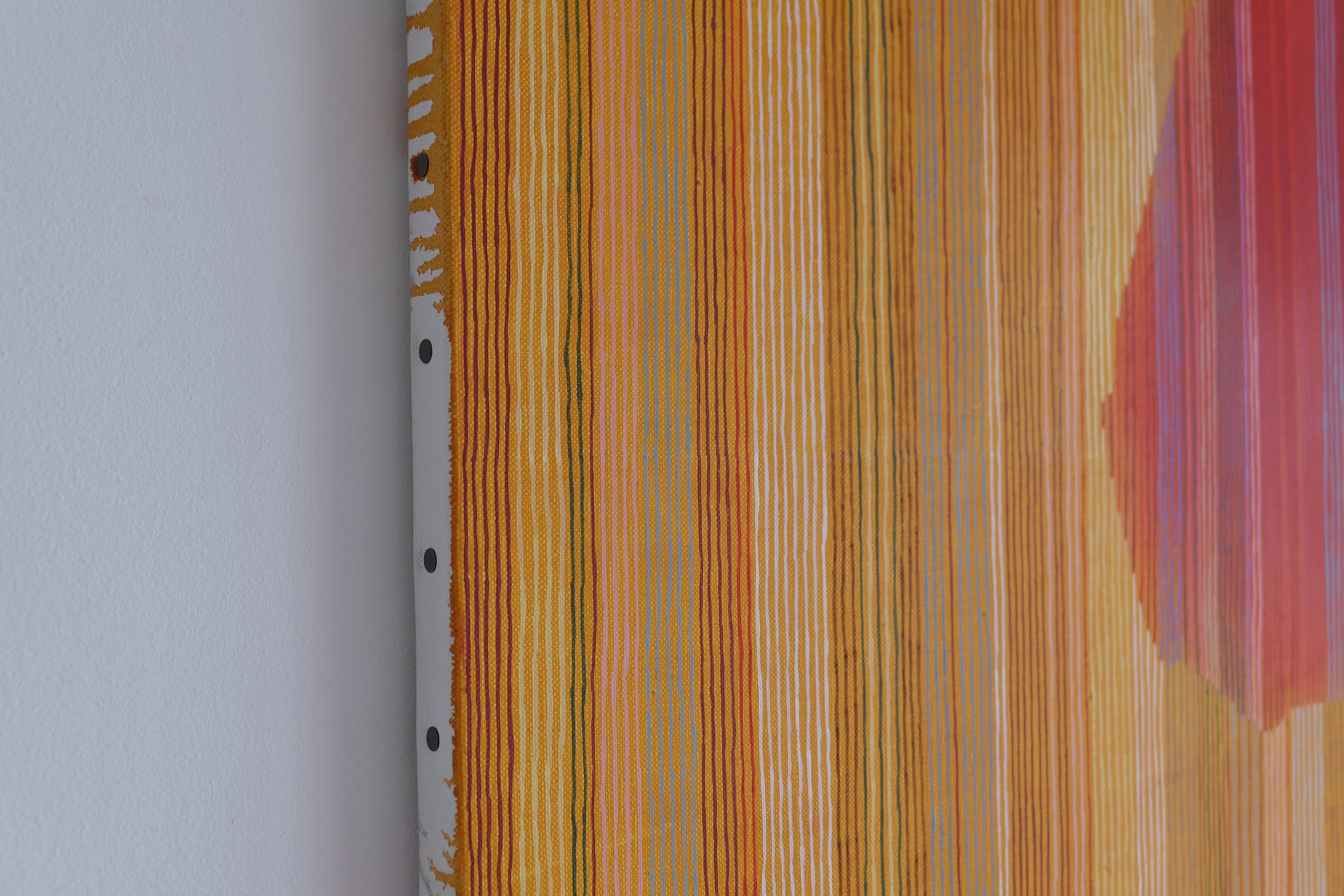 Chaud (peinture abstraite) - Orange Abstract Painting par Jérémie Iordanoff