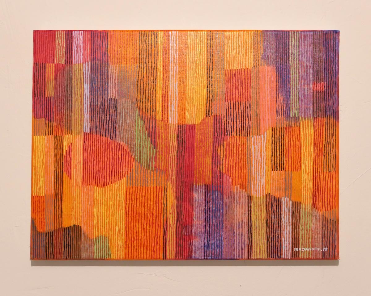 Transcription 659 - Orange Abstract Painting by Jérémie Iordanoff