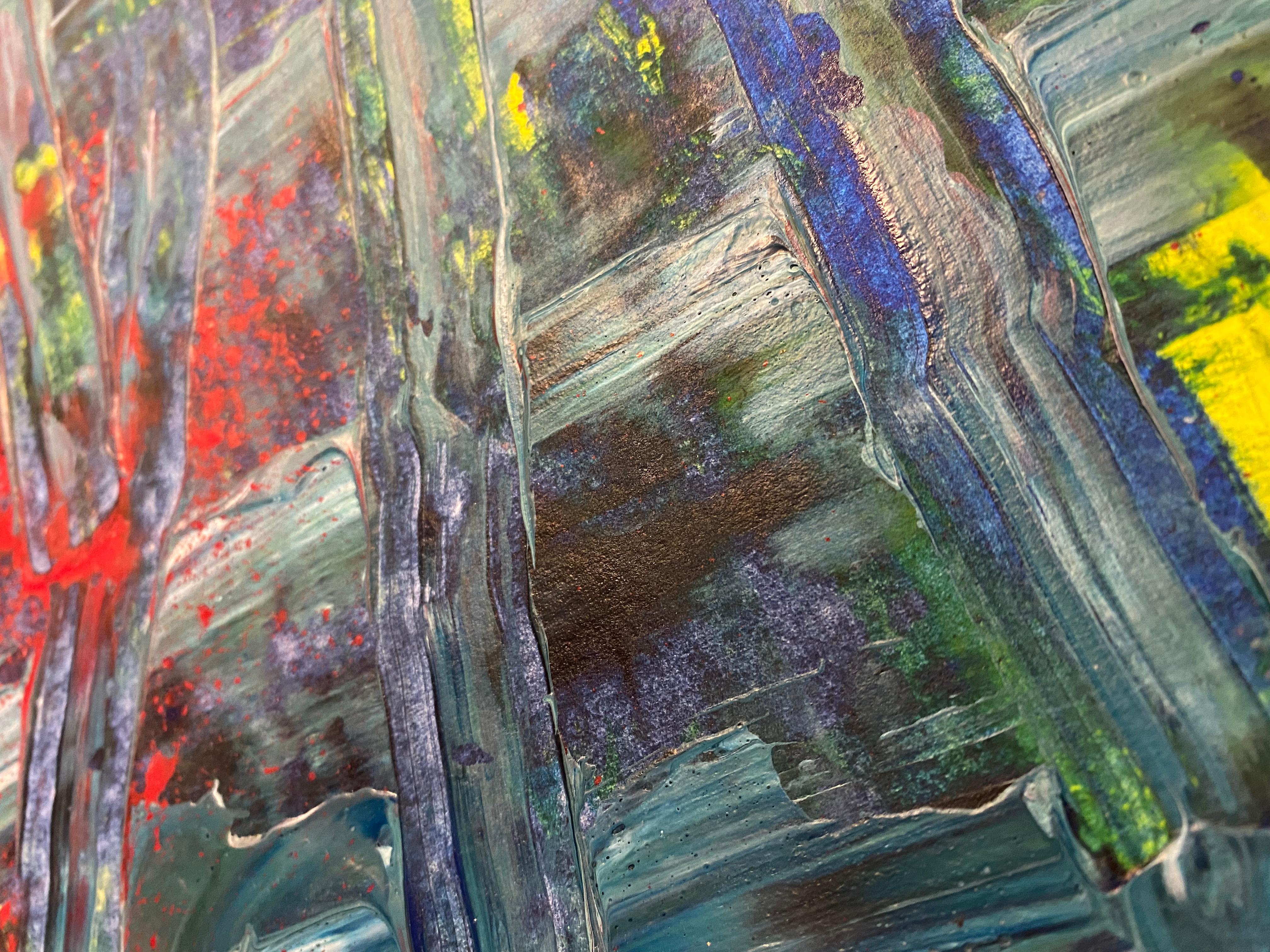 Arte contemporanea astratta francese di J. Rebourgeard - Disparition dans le Vide - Abstract Painting Grigio di Jérémie Rebourgeard