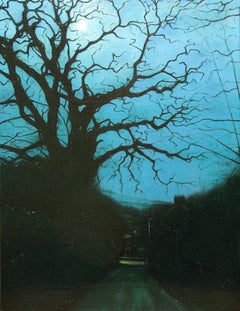 Lanidloes, paisaje contemporáneo al óleo del siglo XXI
