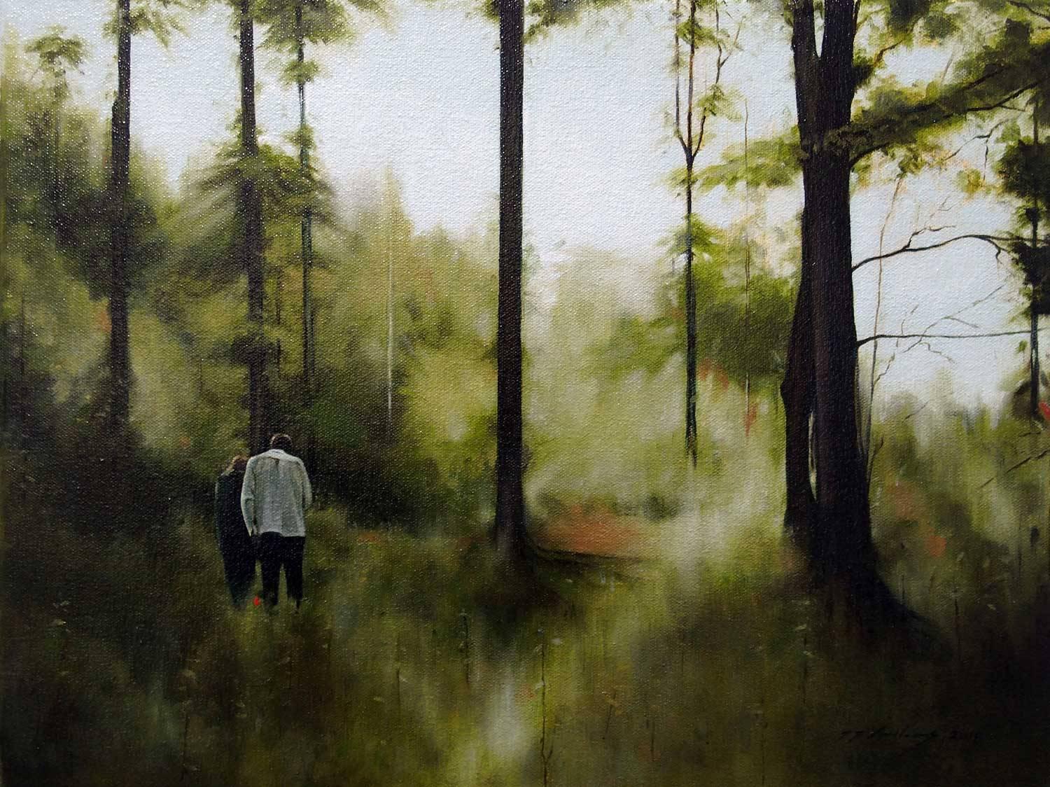 Jeremy Andrews Landscape Painting - Pathways, Contemporary Welsh Artist, Oil Landscape