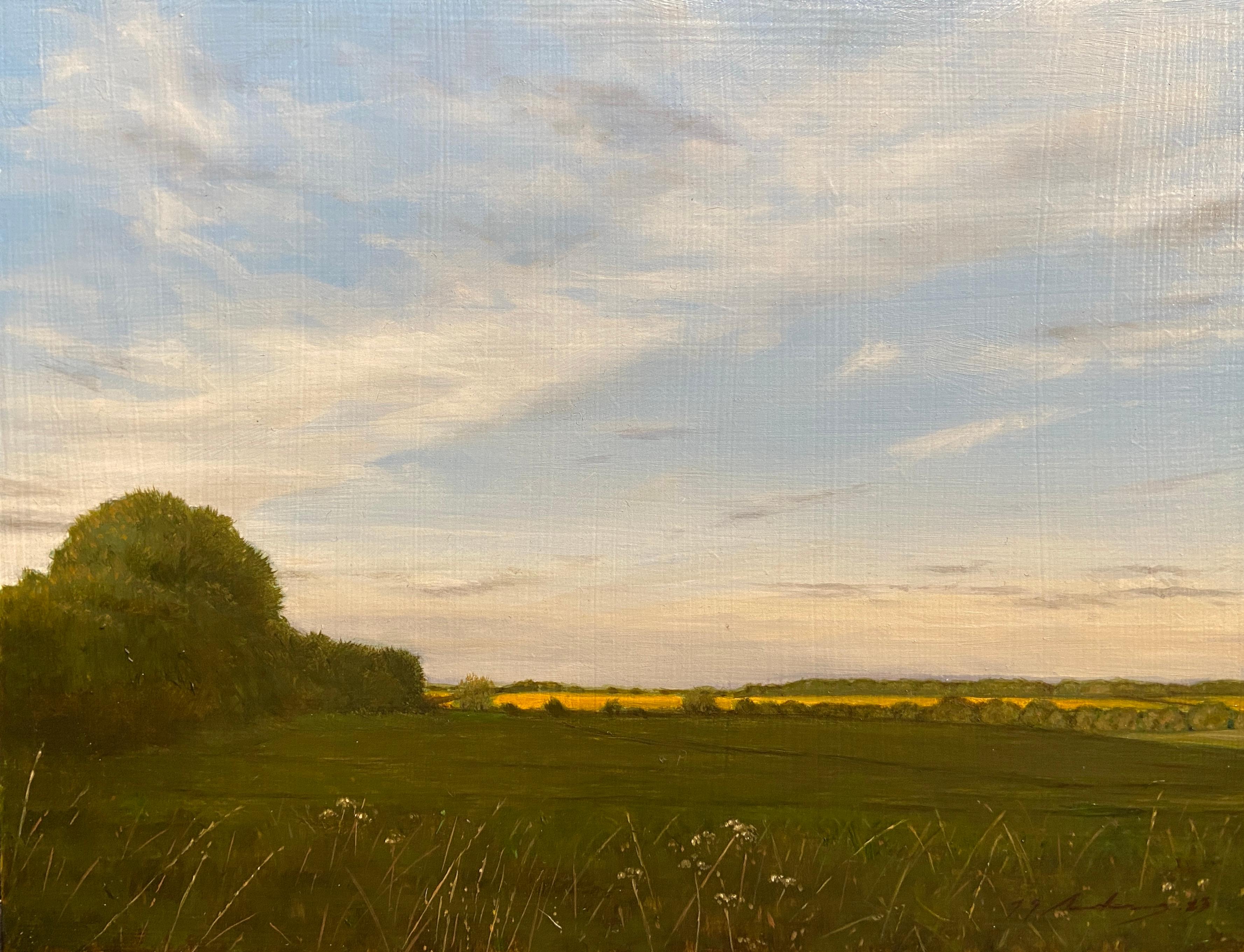 Jeremy Andrews Landscape Painting – Roman Road, Linton, Cambridgeshire, Contemporary British Artist