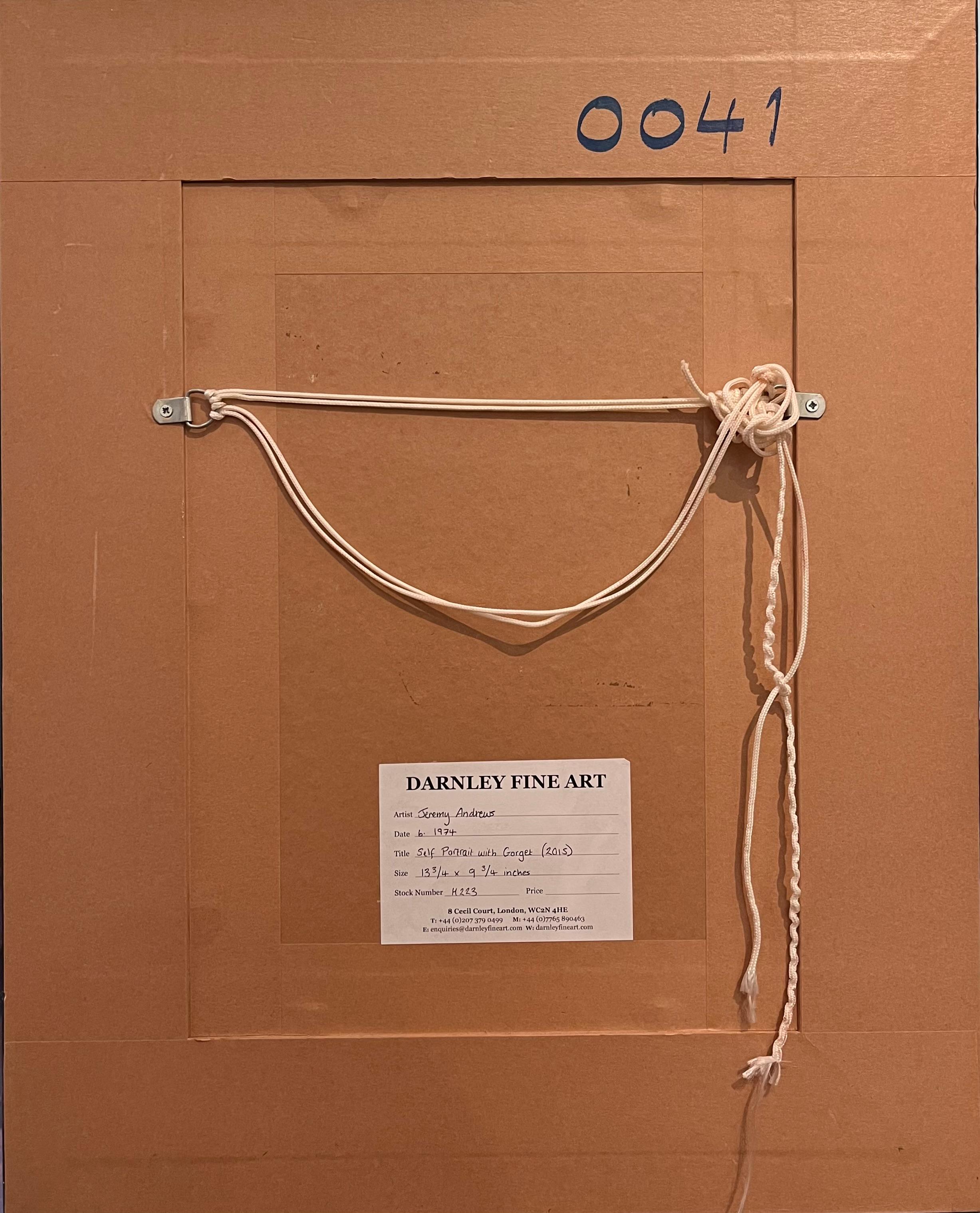 Self Portrait with Gorget - Black Portrait Painting by Jeremy Andrews