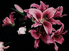 Study of Pink Lily and Peony, Contemporary Still Life
