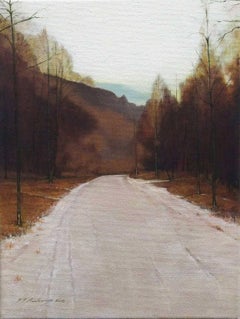 The Road to Somewhere, Welsh Contemporary Artist, Signed Oil Landscape