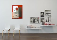 Rompiendo el contorno (Plaza Roja) II (Pintura abstracta)