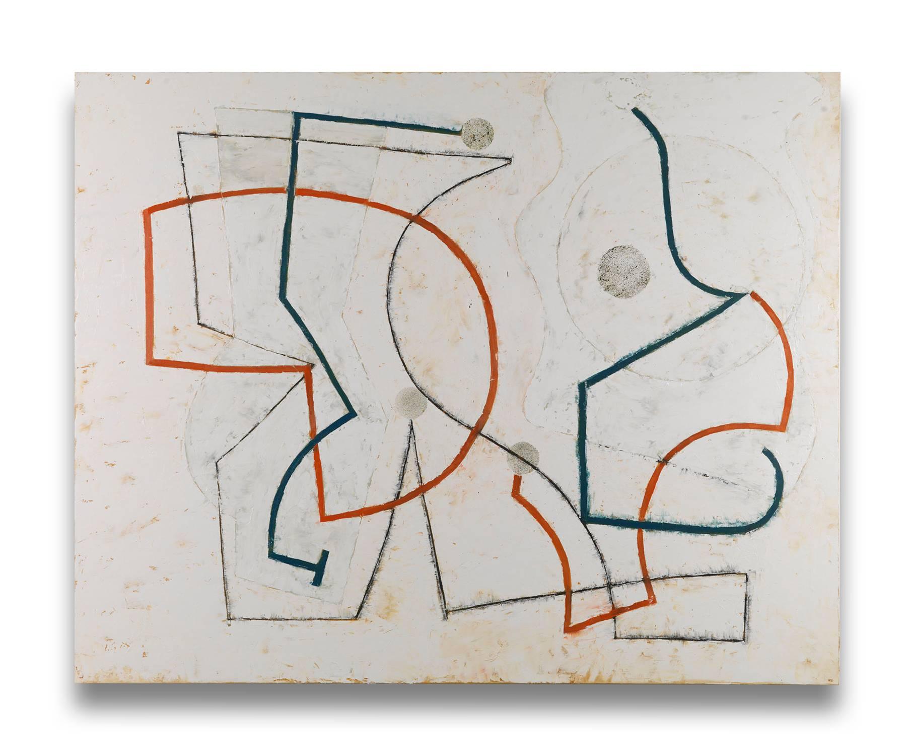 Abstract Painting di Jeremy Annear - Linea a cascata (Polka) (Pittura astratta)