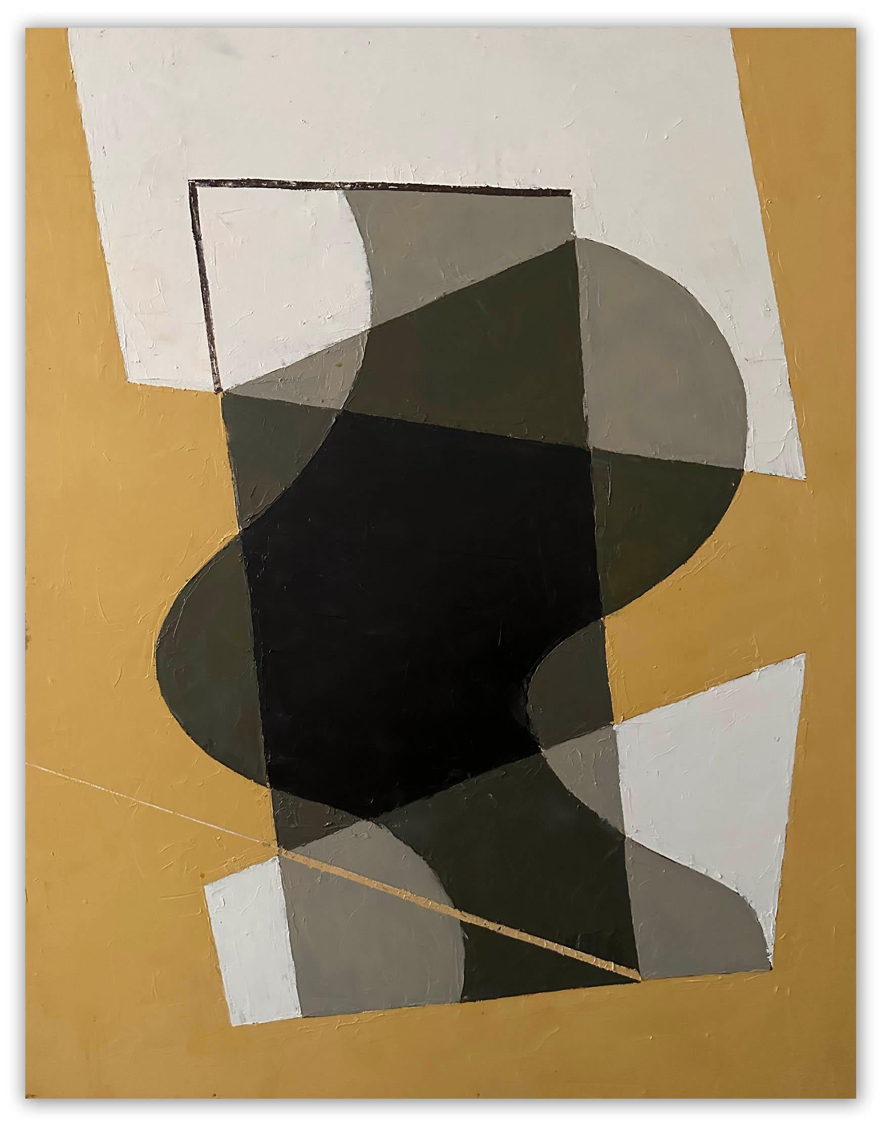 Jeremy Annear Abstract Painting - Folding Form III (Case Yellow) (Abstract painting)