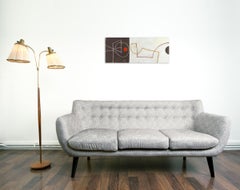 Nocturnal Pathways (Red Moon) (Abstract Painting)